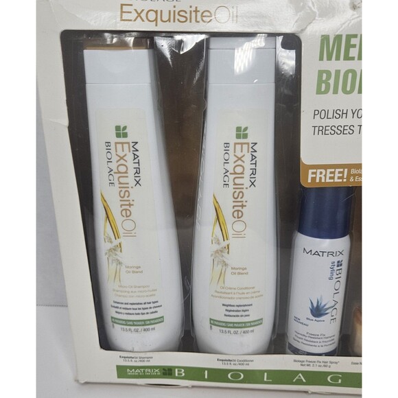 Matrix Biolage Exquisite Oil Shampoo & Conditioner 13.5 oz Gift Pack Freeze Fix - Picture 2 of 6